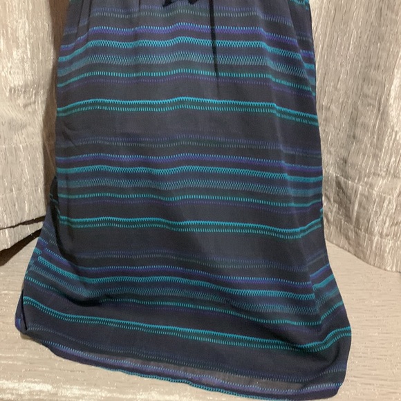 Volcom Summer Dress Navy Blue Black Stripes M - Picture 2 of 15